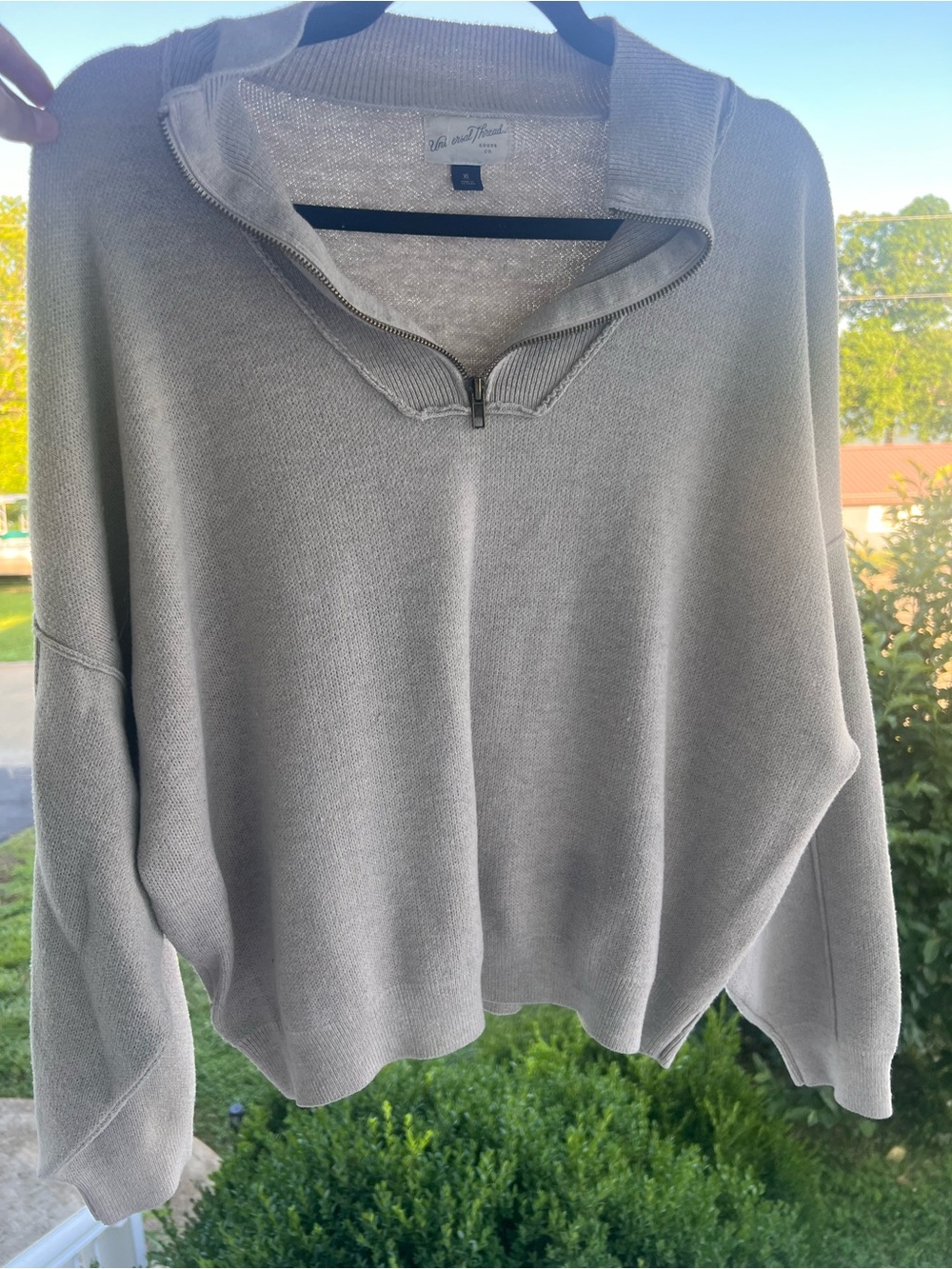 Universal Thread Gray Half-Zip Cowl Sweater